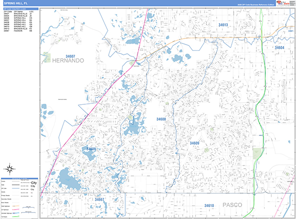 Spring Hill Wall Map